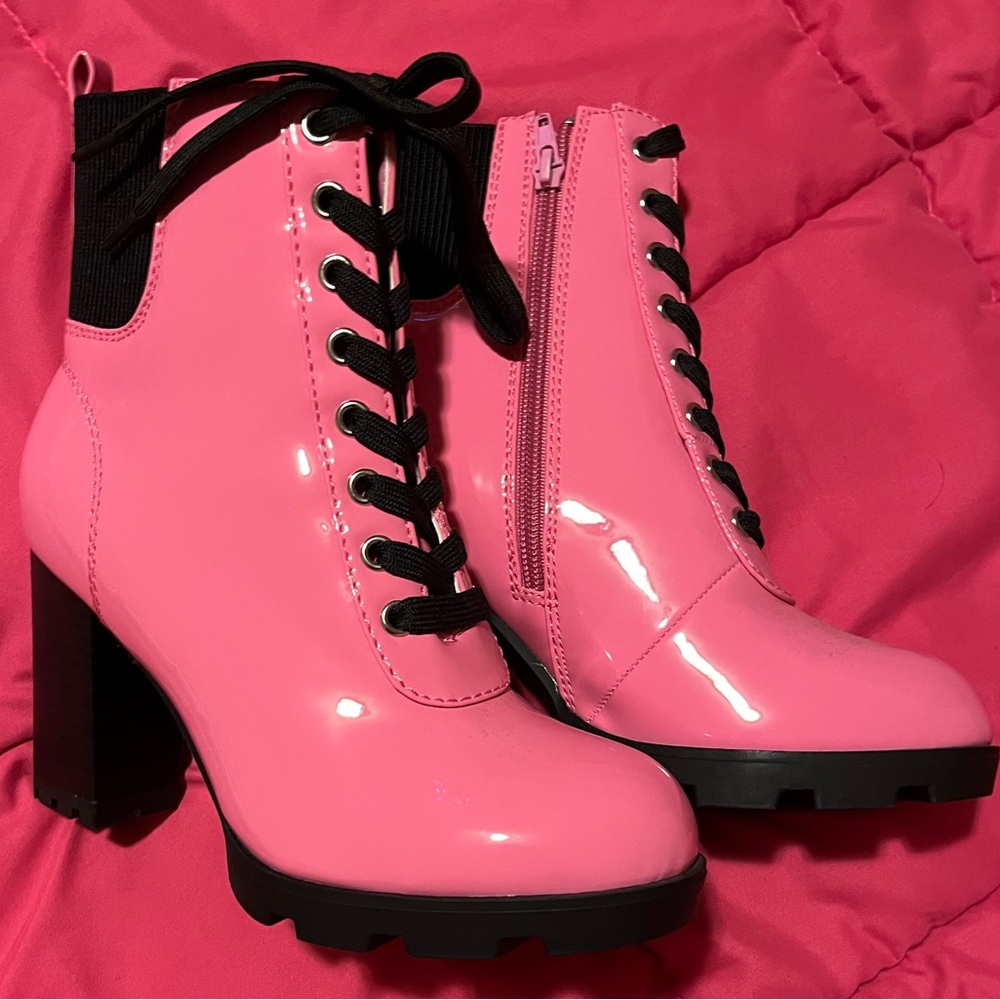 Brand new pink zip up boots. Size 7.